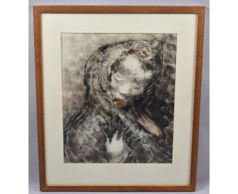 A Framed Print of Maiden with Shawl, 46x38cm 