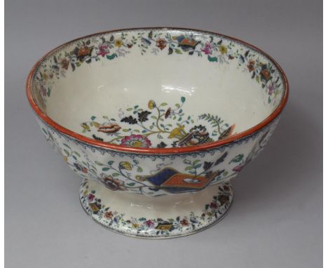 A 19th Century Chinese Scroll Pattern Circular Footed Bowl, 30cm Diameter 