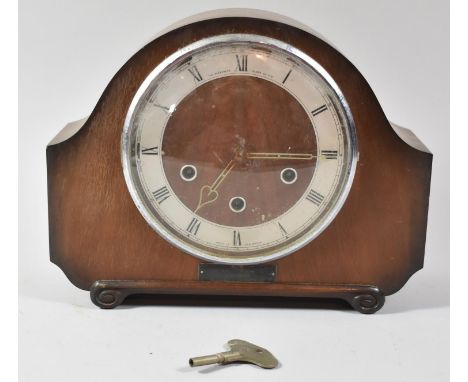 A Mid 20th Century Presentation Westminster Chime Mantle Clock by the Alexander Clark Co. Ltd., Plaque Inscribed BR Western R