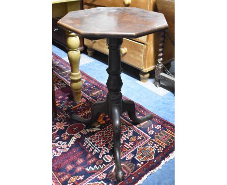 A 19th Century Mahogany Octagonal Snap Top Tripod Table, 50cm Diameter 