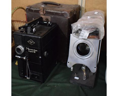 A Vintage Agfa Movector Super 16 Film Projector in Carrying Case Together with an Ensign Optiscope no. 9 