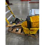 Pallet of Brooms, Shovels, Dustpan, Mop Bucket