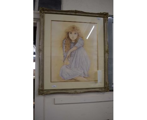 British contemporary, Portrait of a young girl, watercolour, inscribed "Sara" lower right, 48x61cm, framed and glazed.