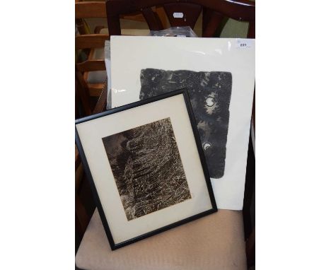 Sheila Staffford, monochrome print Equinox, unframed together with a further photographic print initialled GD (2)
