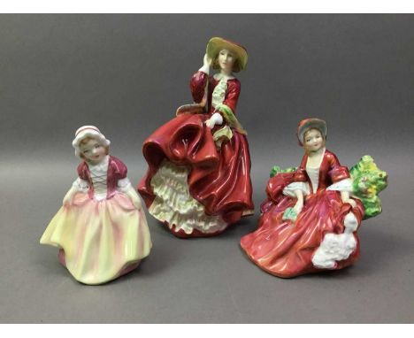 ROYAL DOULTON FIGURES WITH OTHER CERAMICS AND GLASS including Top o the Hill, HN 1834, Lydia HN 1908, also a Lladro Pekingese