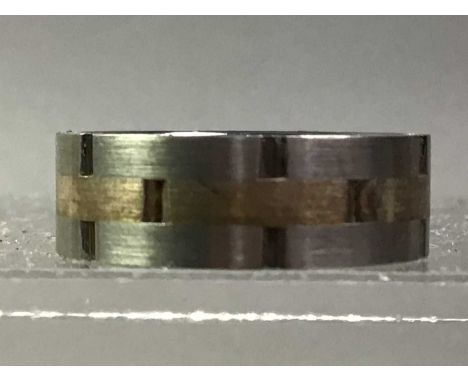 TITANIUM RING bi-colour with cut out designs