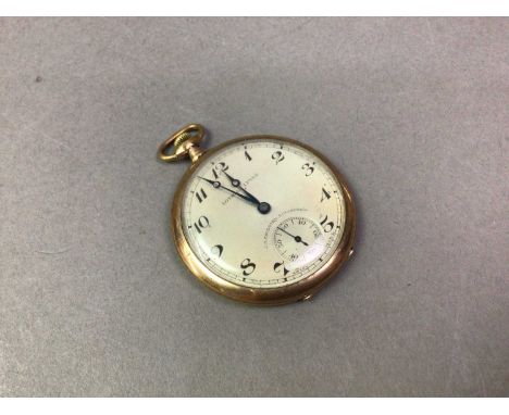 J. D. CHRICHTON OF EDINBURGH, GOLD PLATED 'LOTHIAN LEVER' POCKET WATCH AND A SILVER CASED CHRONOMETER the first with with sub