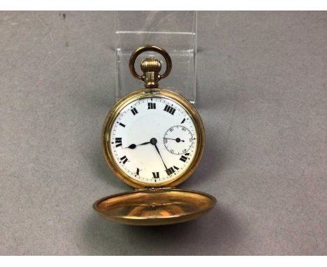 GOLD PLATED HUNTER POCKET WATCH ALONG WITH A CIGAR CUTTER the pocket watch a manual wind exampleQty: 2