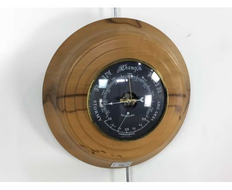 MODERN TAZMANIAN BLACK HEART SASSAFRAS CIRCULAR BAROMETER AND A MANTEL CLOCK AND BAROMETER the mantel clock with presentation
