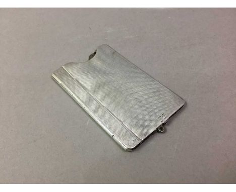 GEORGE V SILVER CARD CASE DEAKIN &amp; FRANCIS, BIRMINGHAM 1928 engine turned, patent design8.5cm x 5.5cm