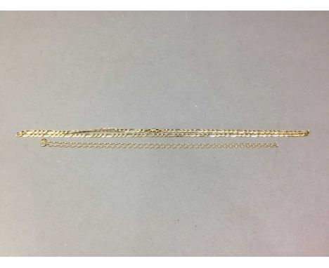 NINE CARAT GOLD CHAIN AND ANOTHER CHAIN one marked for nine carat goldQty: 2