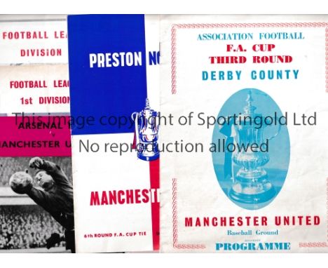 MANCHESTER UNITED PIRATES   Five pirate programmes for Manchester United away games at 62/3 Leicester by Tucketts, 65/6 Chels