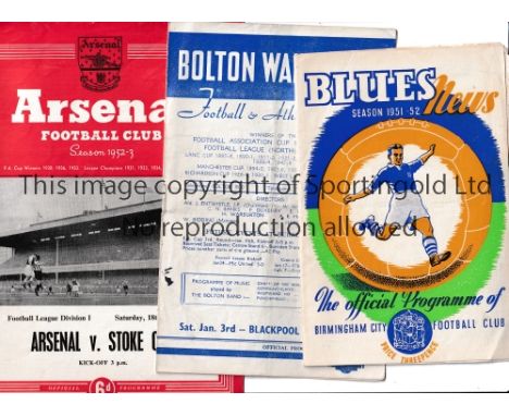 1950'S FOOTBALL PROGRAMMES     Approximately 80 programmes including Birmingham v Southampton 51/2, Bolton v Blackpool, South