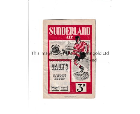 TOTTENHAM HOTSPUR 1950/1       Programme for the away League match v Sunderland 3/2/51 in Tottenham's first Championship seas