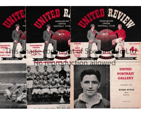 MANCHESTER UNITED     Over 40 programmes including 17 homes v WBA 55/6, 7 X 56/7, Sunderland and Luton have tokens intact, v 