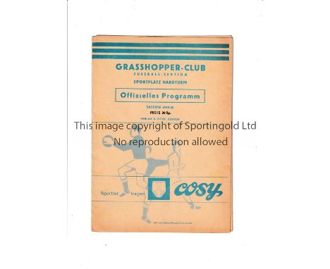 ARSENAL   Programme for the away Friendly v Grasshoppers / Young Boys Combined in Switzerland 7/5/60.   Good