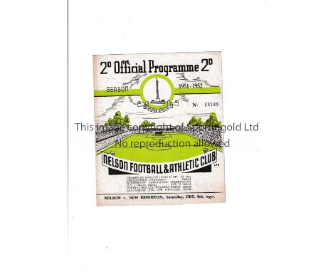 NEW BRIGHTON     Programme for the away match v Nelson 8/12/1951 in their first season in Non-League.    Good