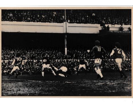 ARSENAL Eight original B/W action Press Photos, the largest being 12" X 8", with stamps or paper notations on the reverse: 12