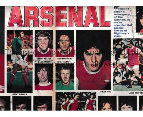 ARSENAL 1975/6 AUTOGRAPHS       A signed double page spread signed by all 18 players pictures.    Generally good