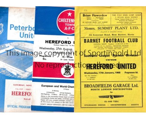 HEREFORD UNITED / JOHN CHARLES    Eleven away programmes with Charles in the line-up v Barnet 67/8, team changes and 68/9, Ch