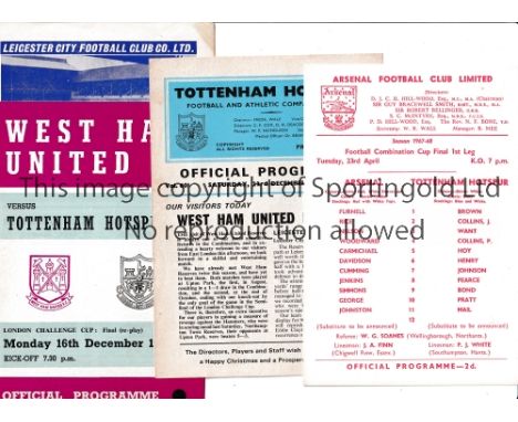 TOTTENHAM HOTSPUR     Twelve programmes for Reserve and Youth Team matches: homes v Swindon 57/8, Orient, Brentford, scores e