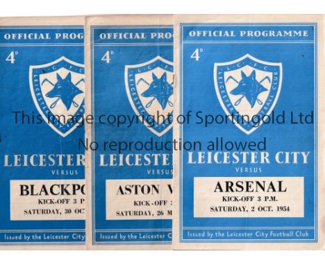 LEICESTER CITY 1954/5    Twenty four programmes for Leicester games in 1954/5. Homes v Arsenal, A Villa, Blackpool, Burnley, 