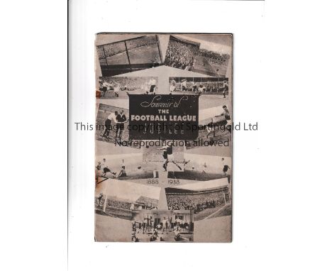 ARSENAL V TOTTENHAM HOTSPUR / FOOTBALL LEAGUE JUBILEE      Programme for the match at Arsenal 20/8/38 with repairs to the sta