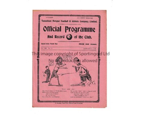 TOTTENHAM HOTSPUR        Gatefold programme for the home Friendly v Clapton Orient 10/1/1920, very slightly creased.   Genera
