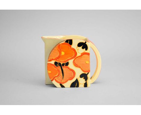 A Clarice Cliff for Newport Pottery 'Orange Chintz' Stamford jug, circa 1930, transfer-printed 'Registration Applied For' and
