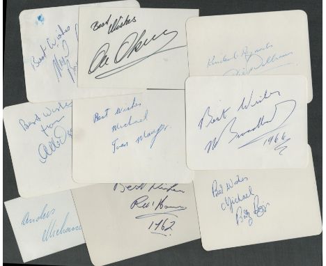 Speedway - Nine vintage signed cards, mostly 4.5x3.5 inches, some dedicated, one posted. They are Ronnie Moore, Barry Briggs,