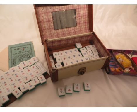 A vintage Mahjong set.