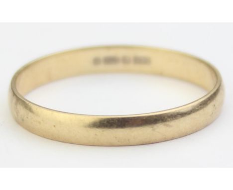 [1.76g, V] - 9ct gold plain wedding band ring, London hallmark but no date letter, XRF confirmed as 9ct gold