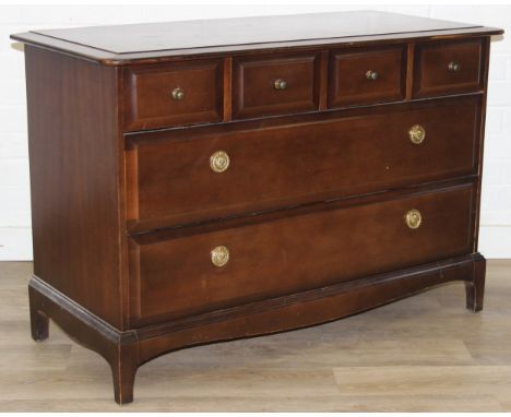 A retro Stag chest of drawers, four short drawers over two long drawers, 107cm x 47cm x 72cm