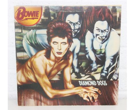Likely first or early pressing vinyl LP of Diamond Dogs by David Bowie, APL1 0576, dated 1974 with handwritten matrix notes A