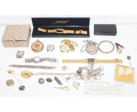 Mix of vintage and later watches to incl Technos and other smalls and jewellery items 