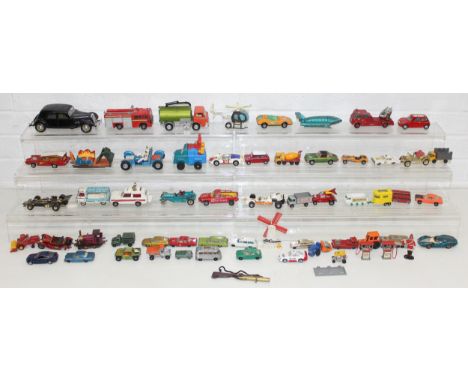 Qty of vintage play-worn diecast toy vehicles to incl a Dinky road sweeper and others, Meccano, Matchbox, Corgi, Burago, etc