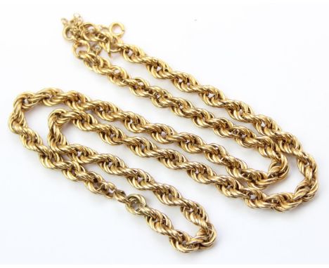 [6.77g] - a 9ct gold rope twist necklace, marked and XRF confirmed, 46cm long