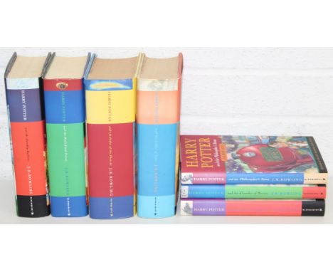 Complete set of hardback Harry Potter books with dust jackets 