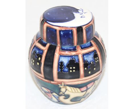 Moorcroft Pottery of Stoke-on-Trent: A trial piece ceramic lidded ginger jar in the Wish Upon a Star pattern designed by Nico