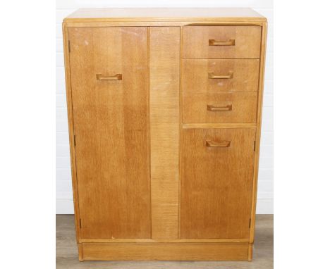 G-Plan Brandon Range gentleman's tallboy or small wardrobe with a wardrobe one side and three drawers over a cupboard the oth