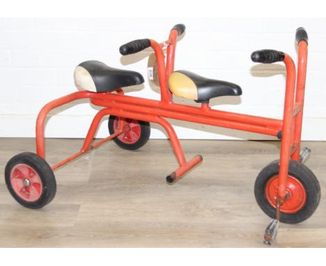 Likely by Winther of Denmark - vintage two seater trundle tricycle, 90cm long