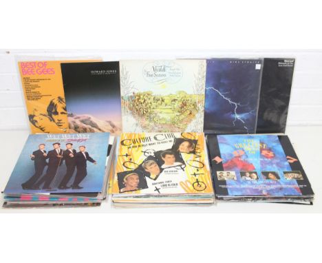 Qty of vintage vinyl records to incl Spandau Ballet, Rod Stewart, Bucks Fizz, Beach Boys, Meat Loaf, Wet Wet Wet, Culture Clu