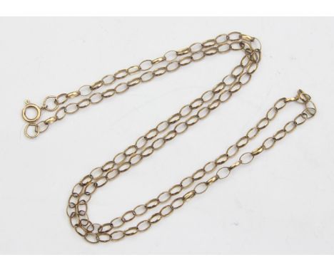 [3.97g] - a vintage 9ct gold belcher link necklace, marked to clasp and XRF confirmed, 52cm long