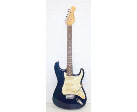 Westfield electric guitar in blue with soft carry case 