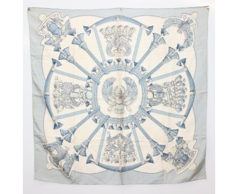 Hermes "Egypt" silk scarf designed by Caty Latham 1992, 86 x 86cm