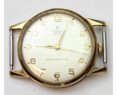 Tudor Royal for Rolex, a vintage 9ct gold cased Tudor Royal watch, the case marked for Birmingham 1964, engraving verso, 31mm