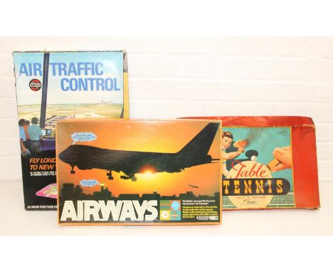 Vintage games to include Airways by Parker, Air Traffic Control by Airfix and a doubles table tennis set by Palitoy, the larg