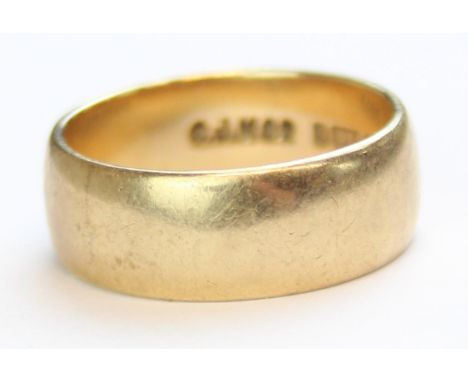 [5.41g, N] - 9ct gold plain band ring, marked for Birmingham 1966