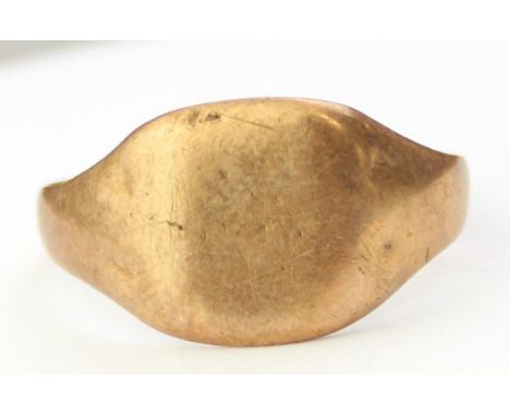 [4.53g] - 9ct gold gent's signet ring, cut band through hallmark, XRF confirmed