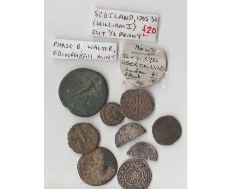 Hammered silver coins - four hammered silver coins and half coins to inc Henry III silver penny with good details, William I 